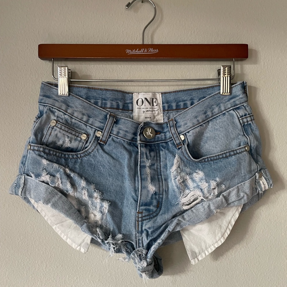 One Teaspoon Bandits Low Rise Denim Shorts